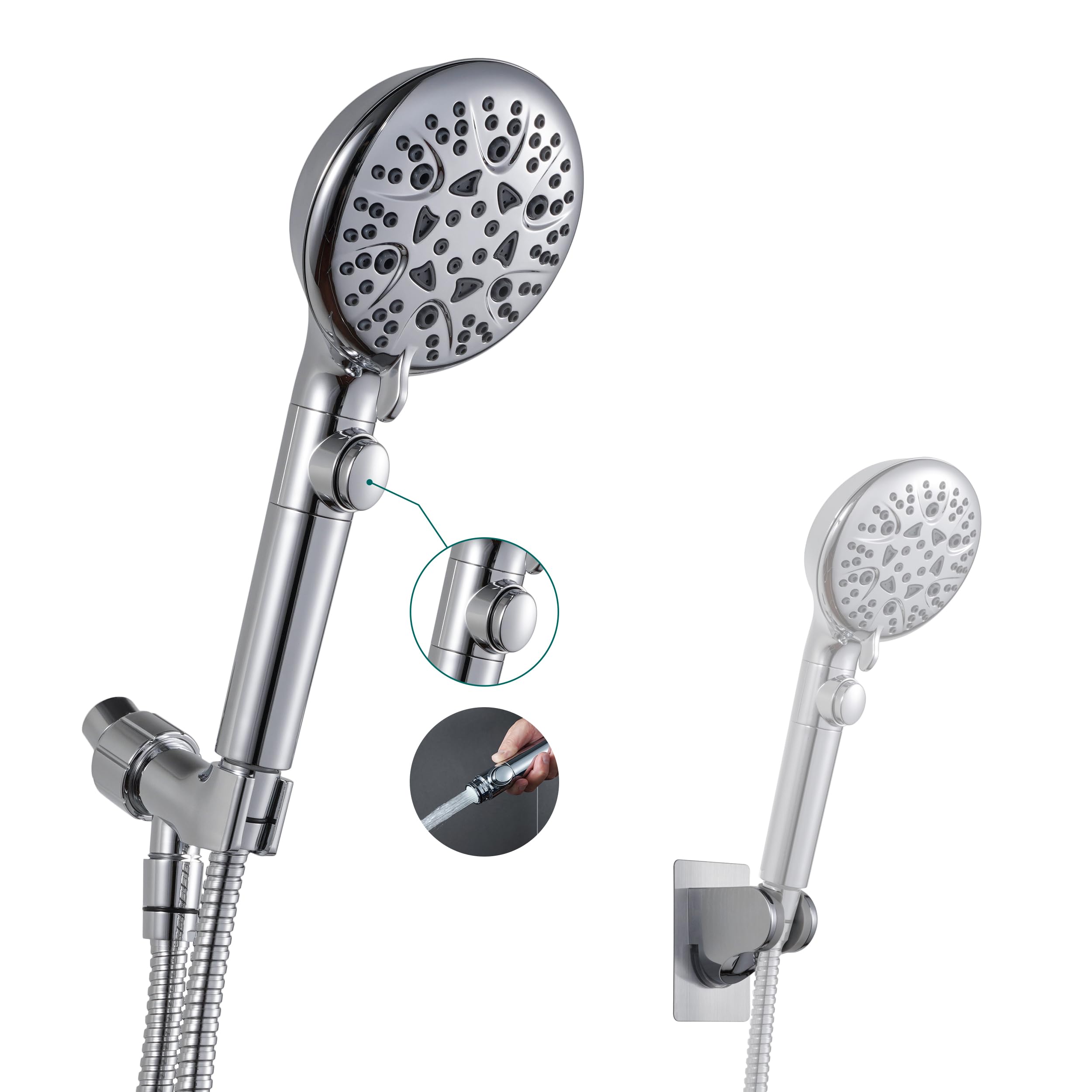 GwernKB handheld shower head with 8 modes for versatile cleansing.
