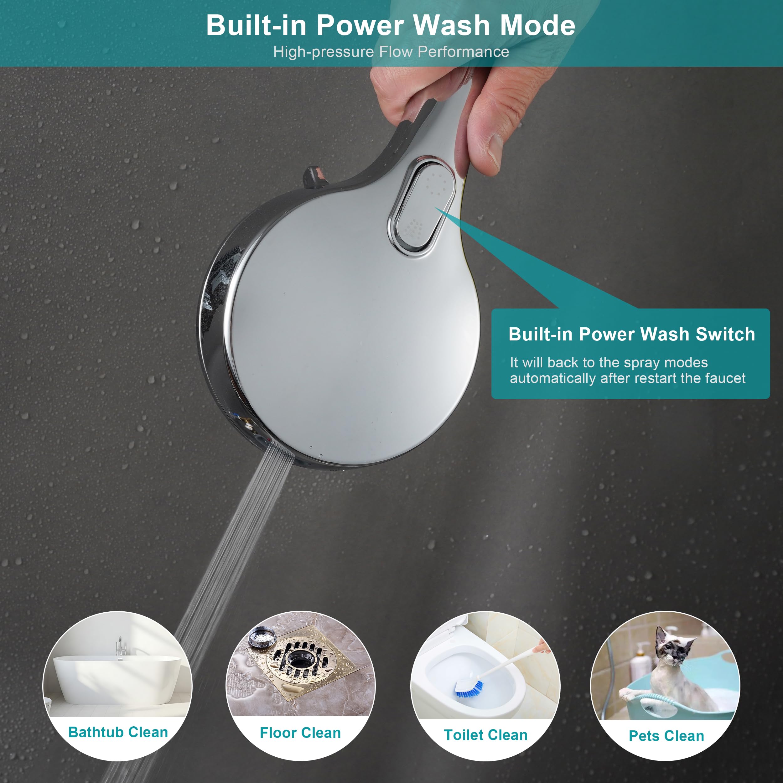 GwernKB 79-inch hose reaches every corner of the shower