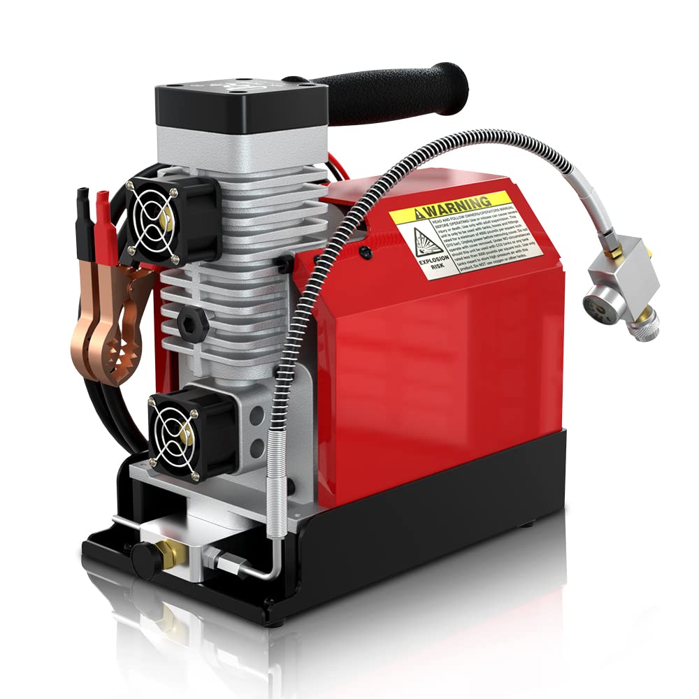 GX Pump GX-E-CS2 portable PCP air compressor front view showing compact mobility for on-the-go use
