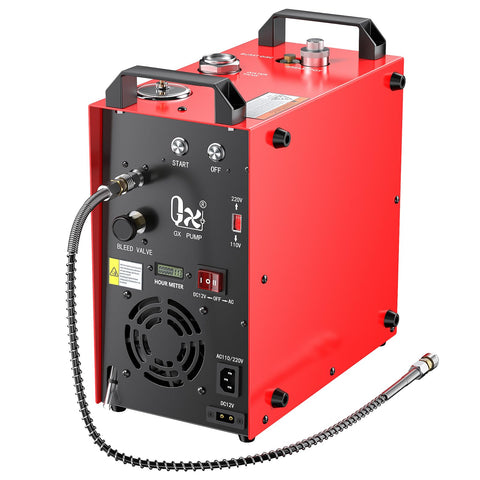 GX Pump GX-E-CS4-I front view shows compact high-pressure PCP filling at home.