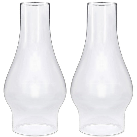GXFCCYXT lamp chimney with 3in base and 8.5in height in clear glass.