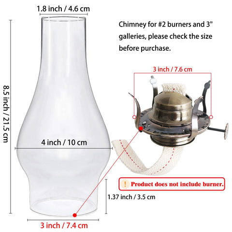GXFCCYXT hand-blown borosilicate chimney provides durable, crystal-clear glass.