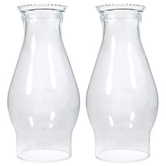 GXFCCYXT oil lamp chimneys two-piece set with 3-inch base and tall height, ready for use