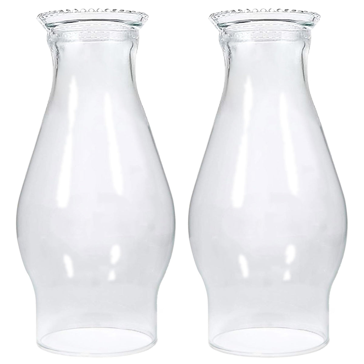 GXFCCYXT oil lamp chimneys two-piece set with 3-inch base and tall height, ready for use