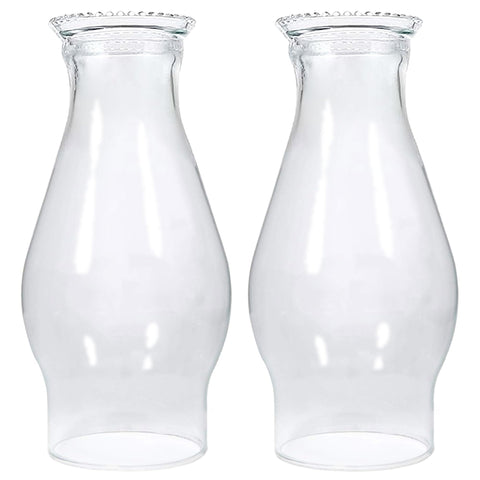 GXFCCYXT oil lamp chimneys two-piece set with 3-inch base and tall height, ready for use