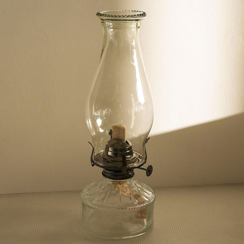 GXFCCYXT oil lamp chimney close-up in clear borosilicate glass emphasizing durability