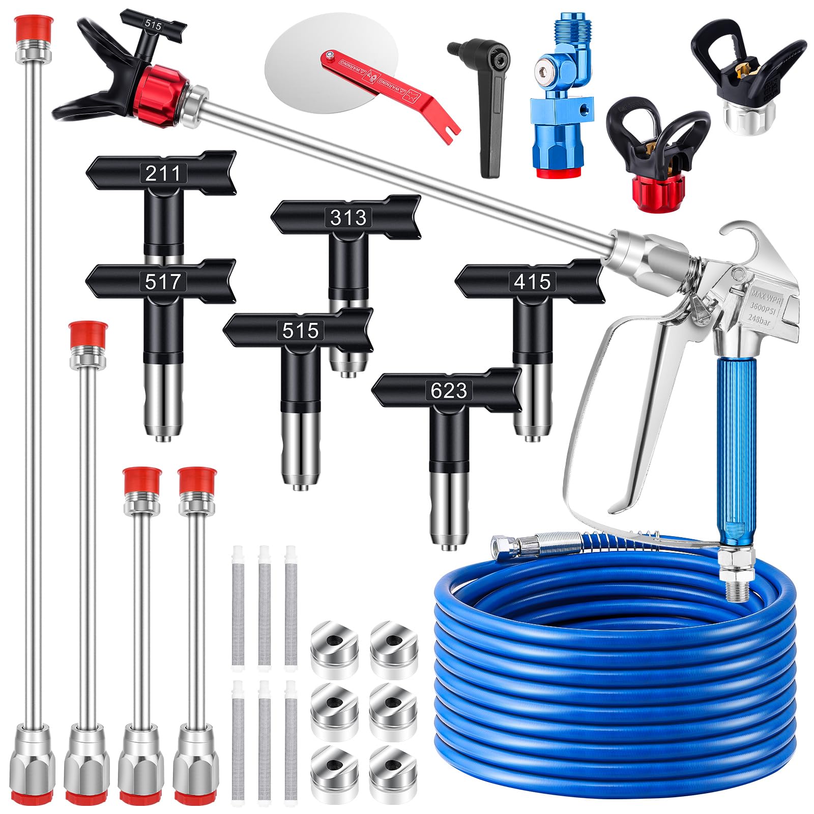 Gyfent airless spray gun kit assembled for quick setup and use.