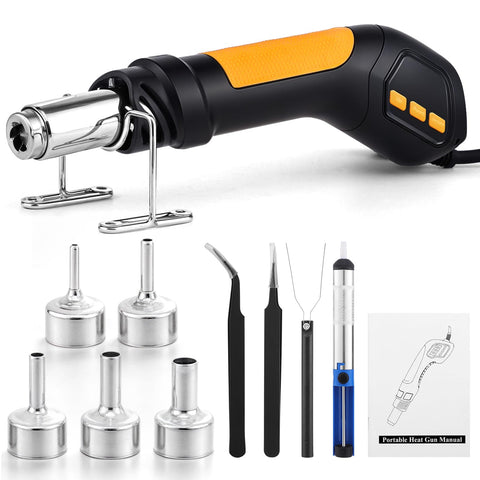 Gyfent heat gun front view showing compact power for precise DIY tasks