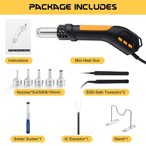 Gyfent heat gun with LED digital display enables precise temperature control