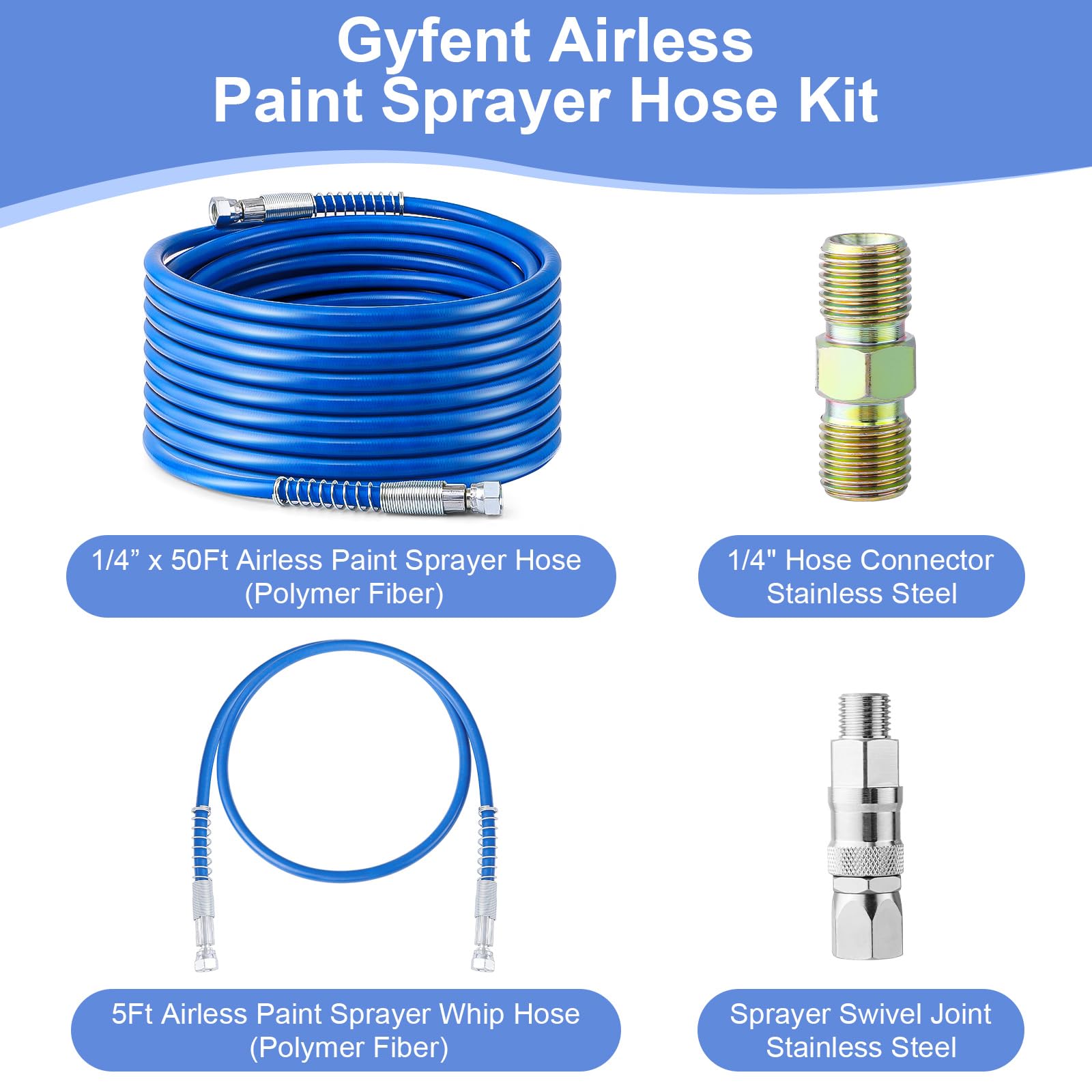 Gyfent quarter-inch hose connector ensures secure, quick accessory connections.