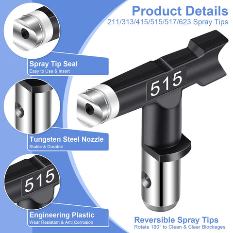 Gyfent spray tip 211 for fine finishes on small surfaces.