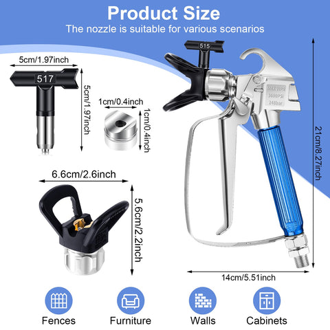 Gyfent spray tip 415 balances speed and control for furniture and trim.