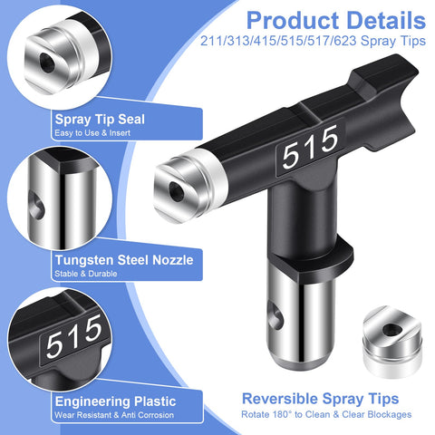 Gyfent spray tip 415 model for broader spray range on walls