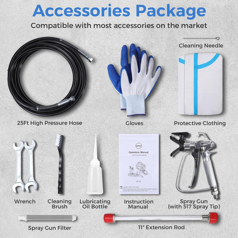Gyfent X9 25ft hose enables easier indoor spraying.