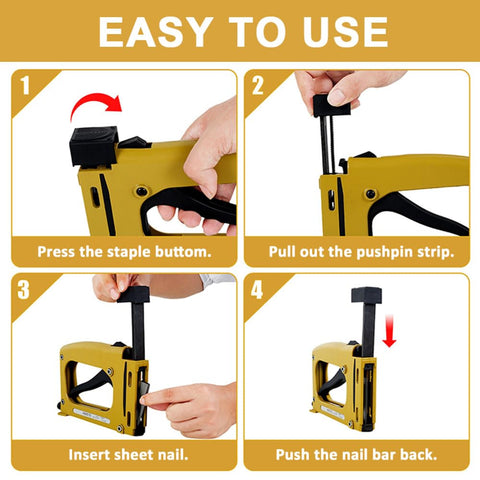 Rubber grip handle provides comfortable, low-effort operation for long framing sessions