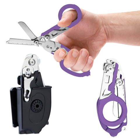 Gymsire heavy-duty 6-in-1 foldable trauma shears, front view, ready for rapid response.