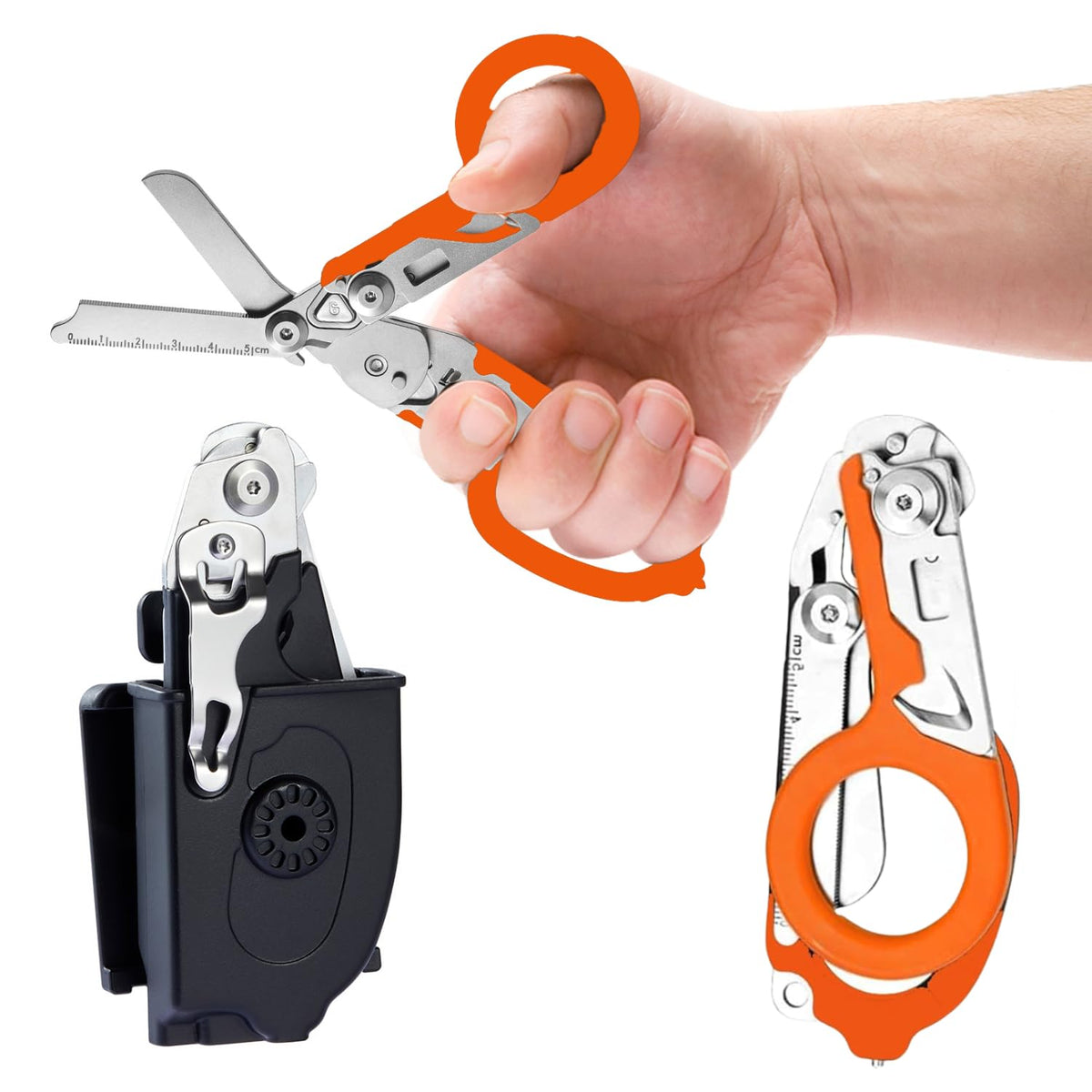Gymsire heavy-duty 6in1 trauma shears folded for easy pocket carry during emergencies.
