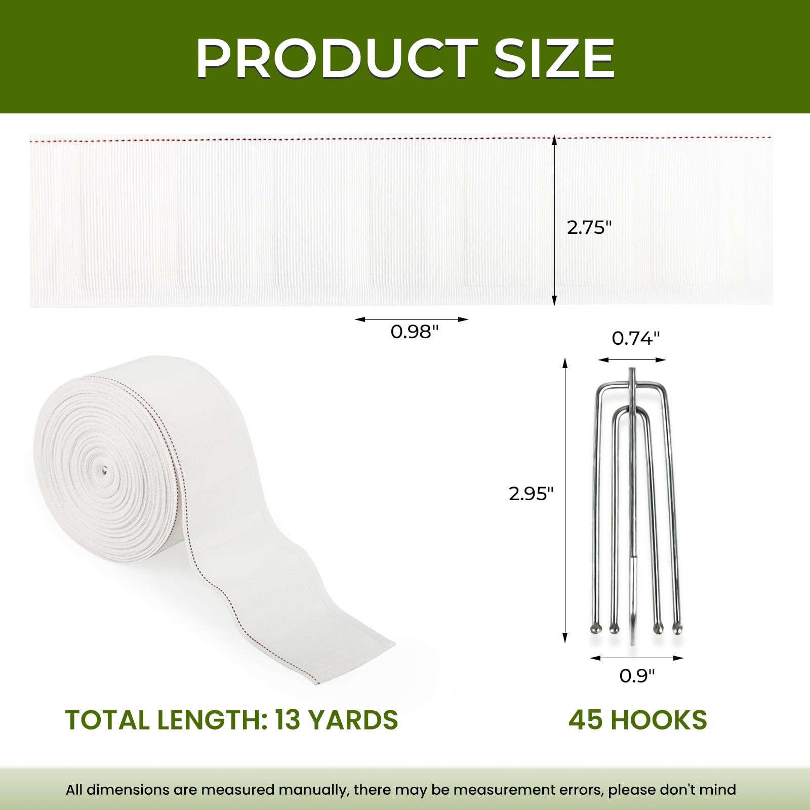 GYOSUGANG stainless steel four-prong hooks provide secure curtain support.