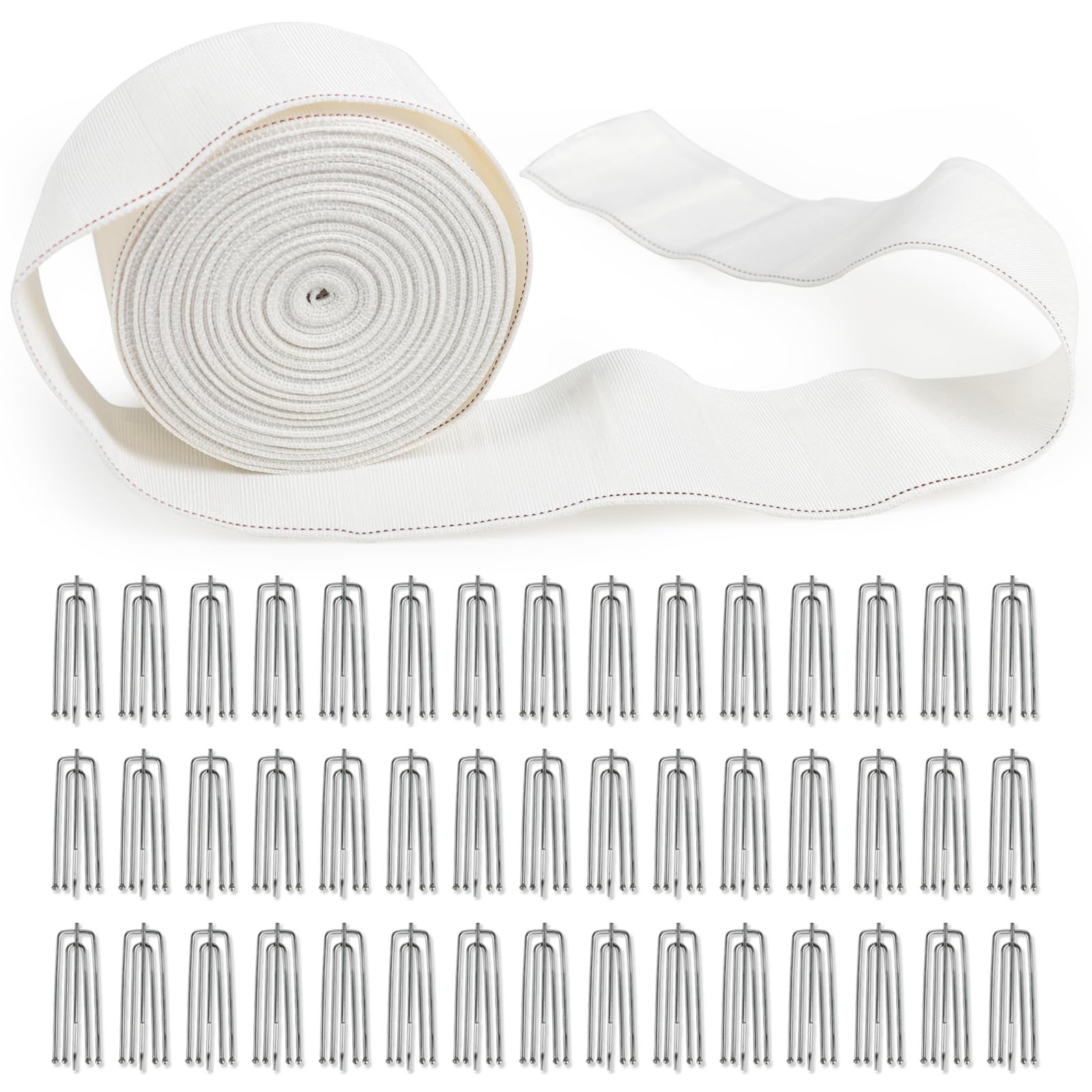 GYOSUGANG white 12m curtain pleat tape for durable pinch pleats.