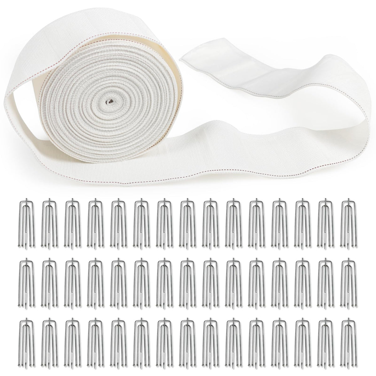 GYOSUGANG white 12m curtain pleat tape for durable pinch pleats.