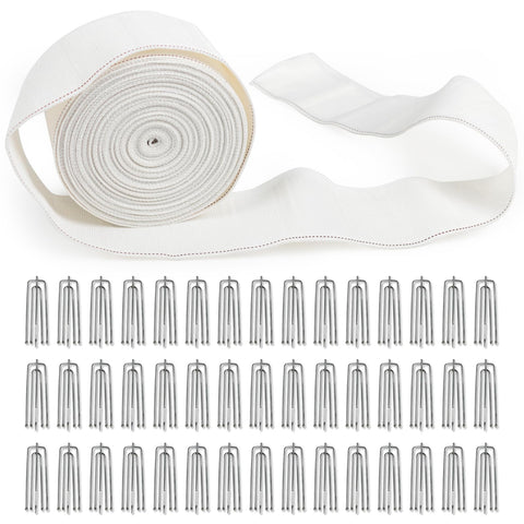 GYOSUGANG white 12m curtain pleat tape for durable pinch pleats.