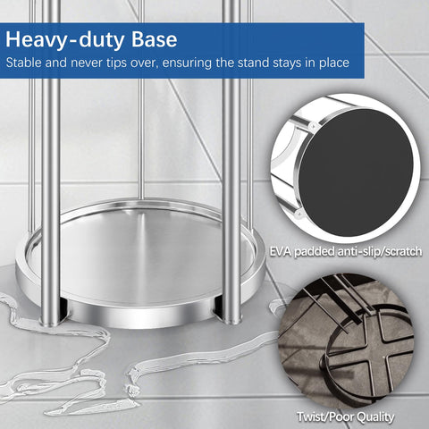 Gypie 304 stainless steel stand resists moisture for long-lasting organization.
