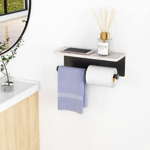 Gypie black matte finish complements modern bathroom design.