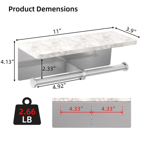 Gypie countertop marble shelf provides space for small items.