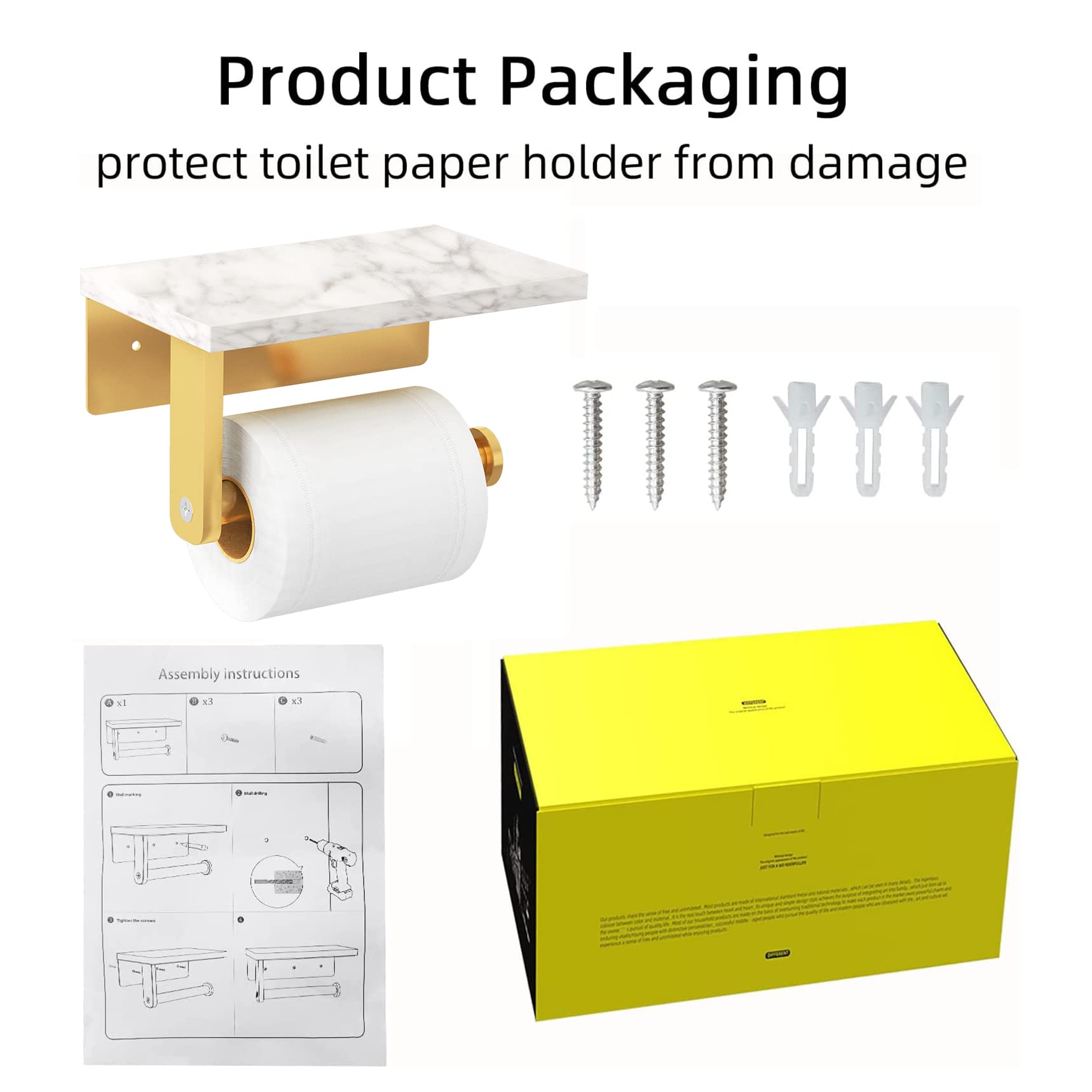 Gypie 6.7 by 3.9 inch marble shelf dimensions in compact bathroom setup.