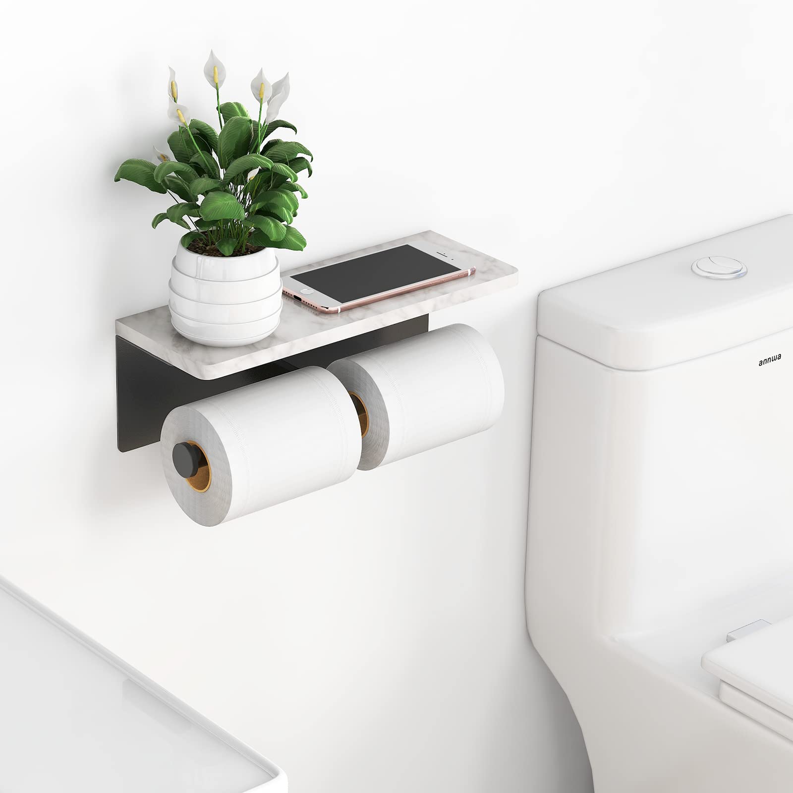 Gypie double-roll wall mount keeps two rolls within easy reach.