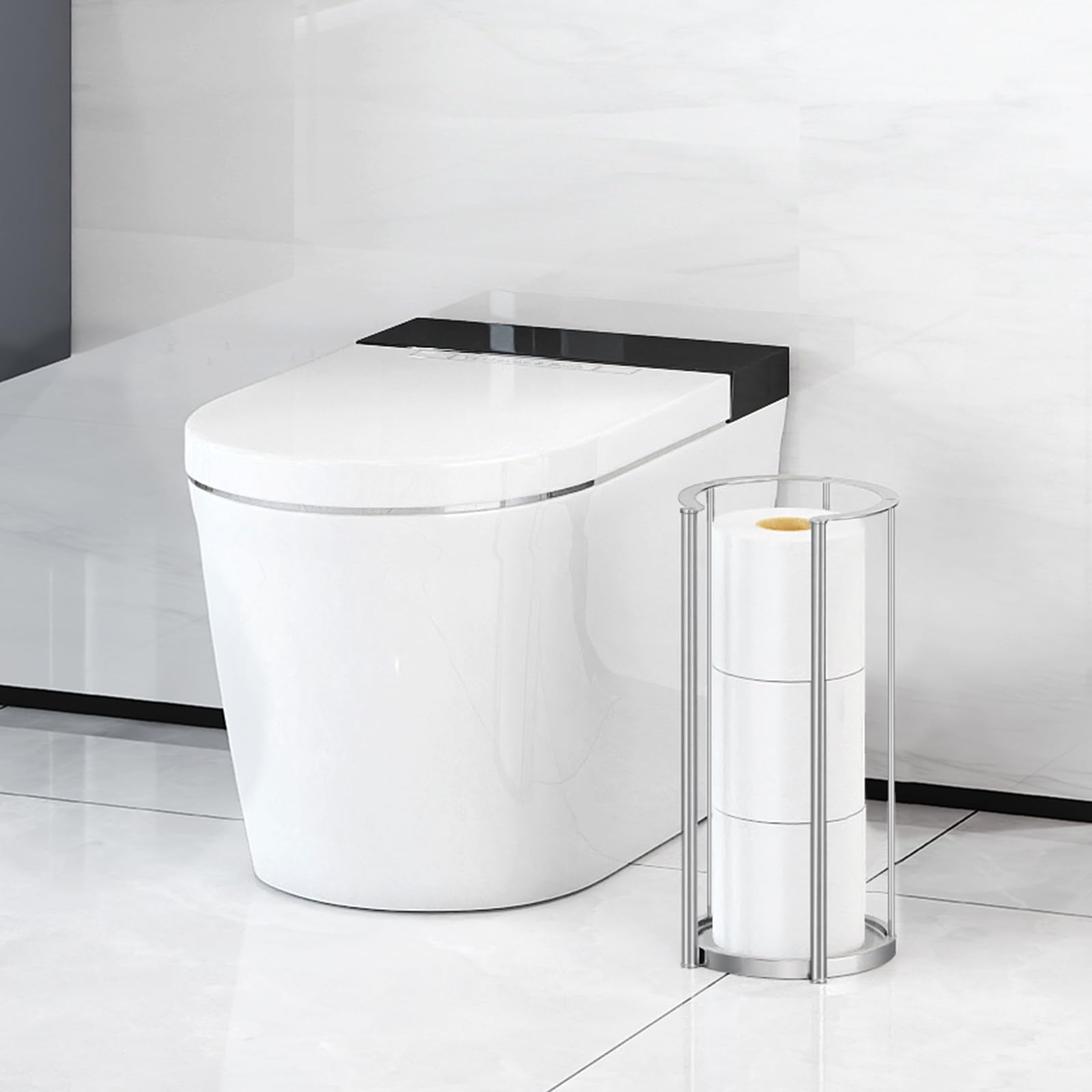 Gypie brushed-nickel finish adds sleek modern style to bathrooms.