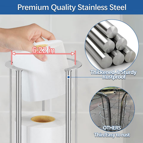 Gypie heavy-base toilet paper holder stays stable during daily use.