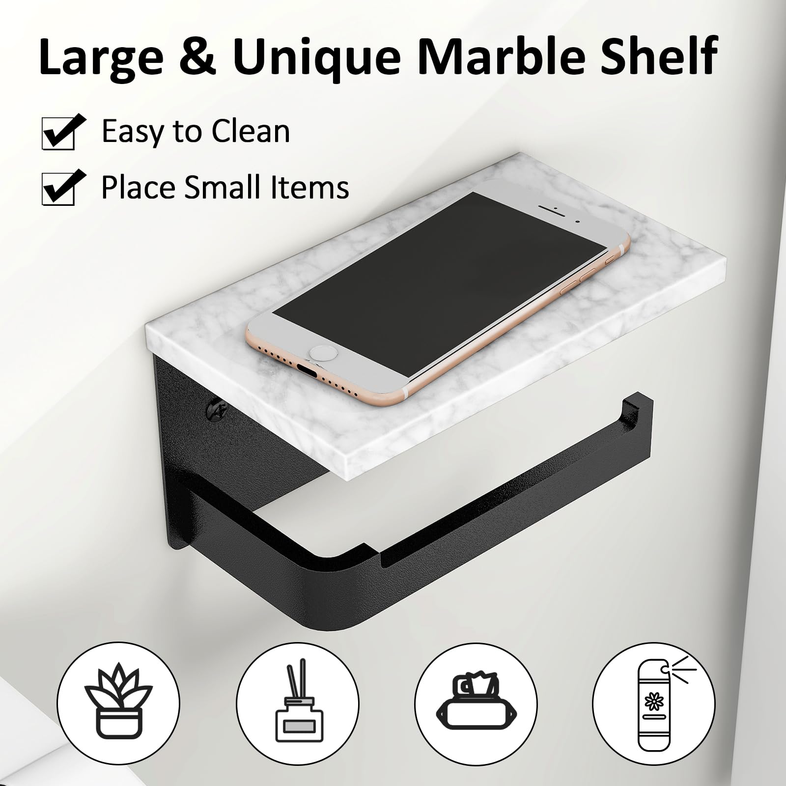 Gypie matte black finish enhances durability and easy cleaning in wet environments.