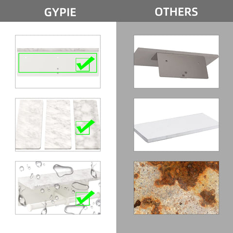 Gypie compact 11x3.9 inch footprint fits beside the sink.