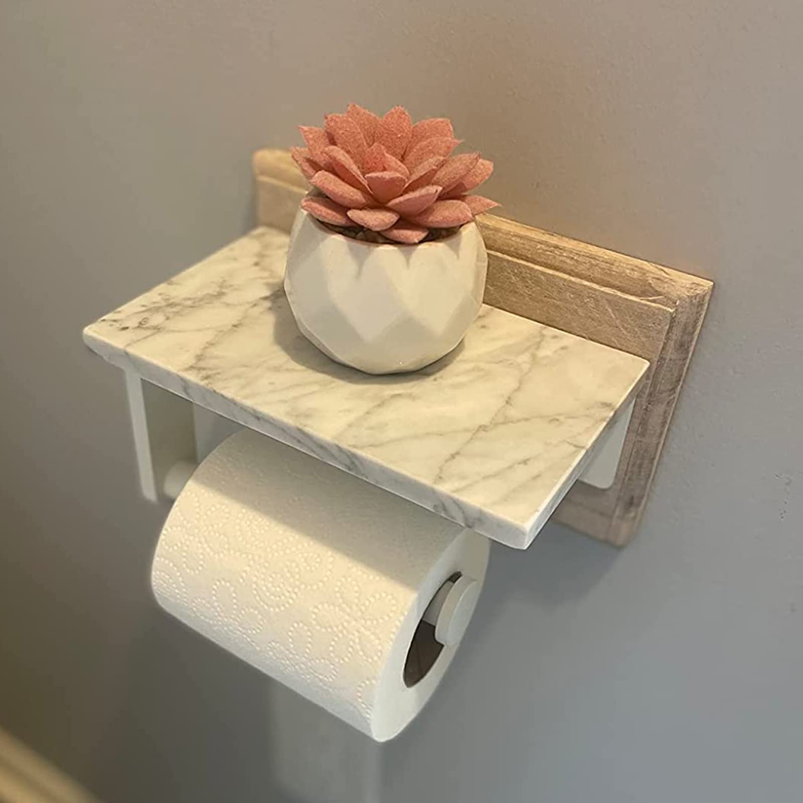 Gypie wall-mounted toilet paper holder in white finish with 304 stainless steel body for durability
