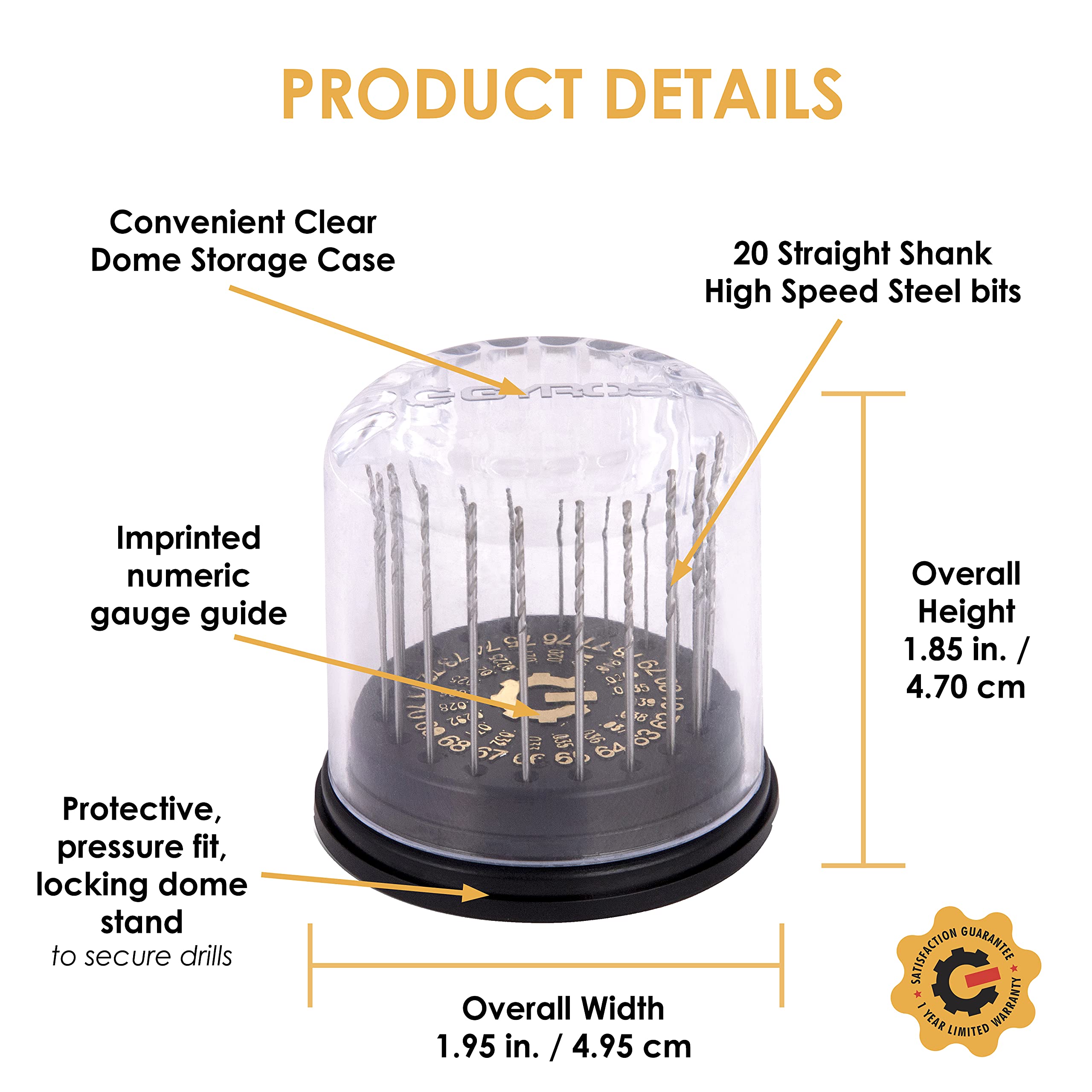 Gyros HSS micro drill bits close-up showing sharp flutes for accuracy