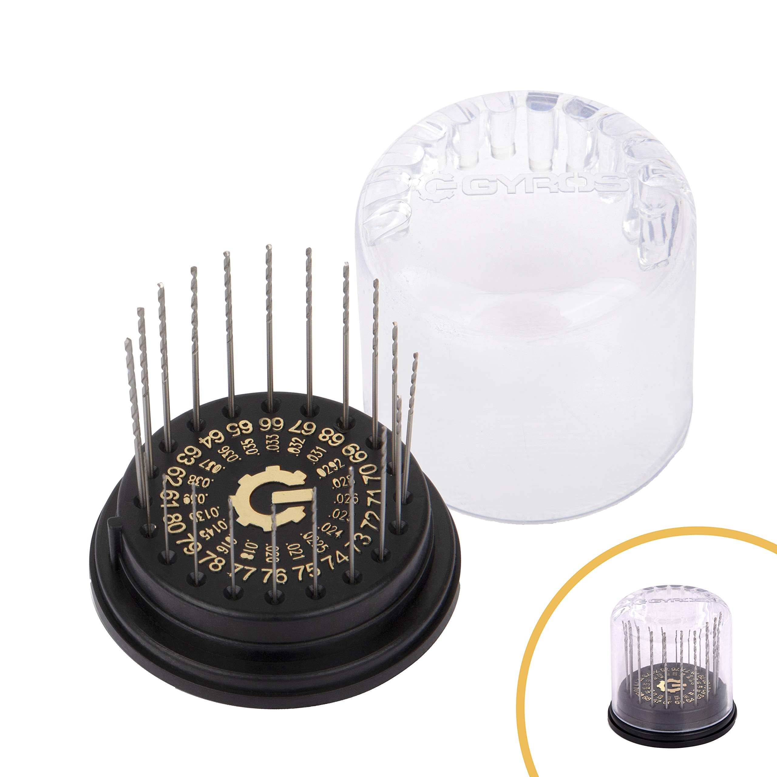 Gyros mini twist drill set in a case for precise jewelry drilling