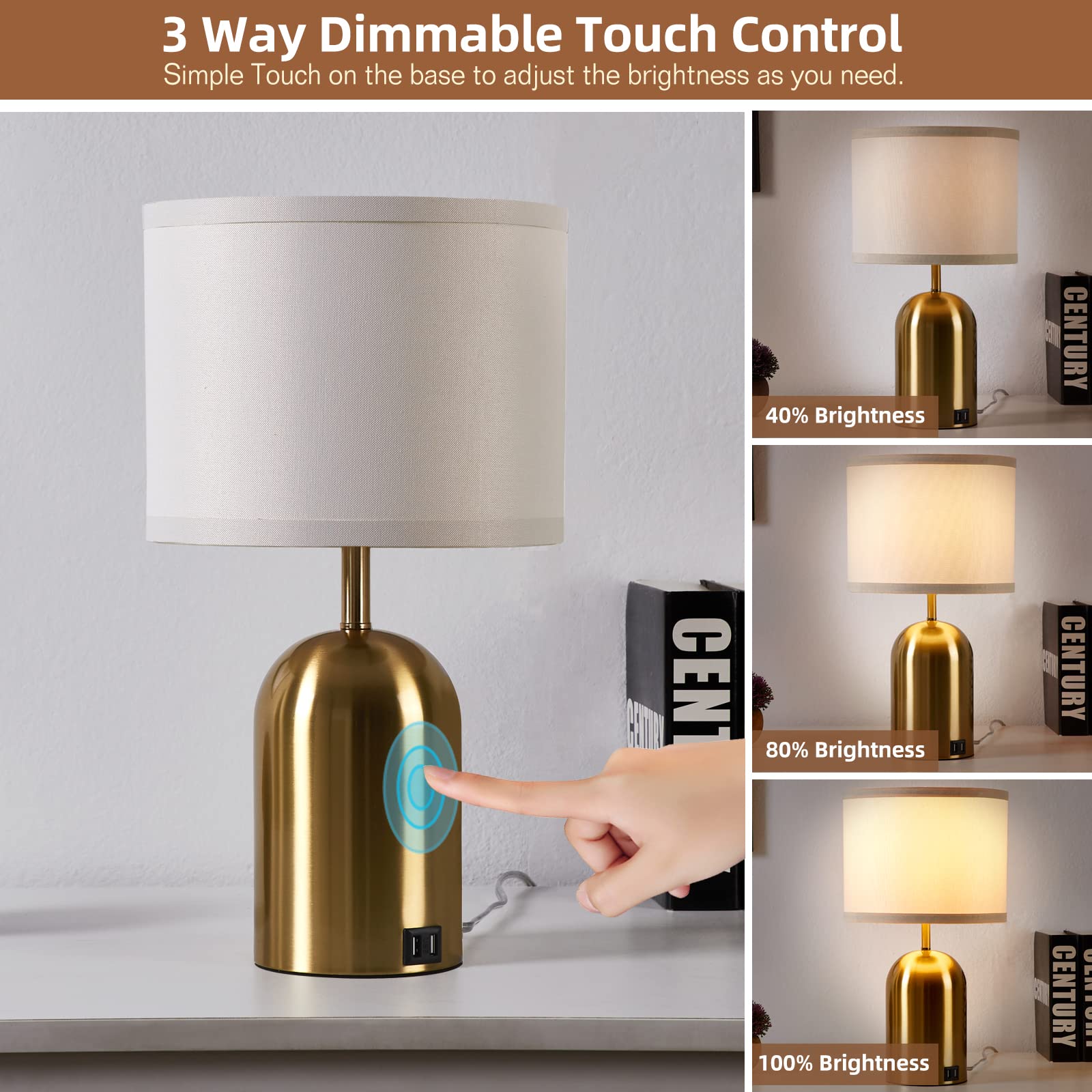GyroVu gold metal base close-up highlighting durable finish and modern design.