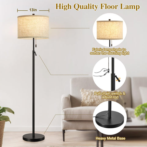 GyroVu beige linen lampshade softens brightness for cozy evenings.