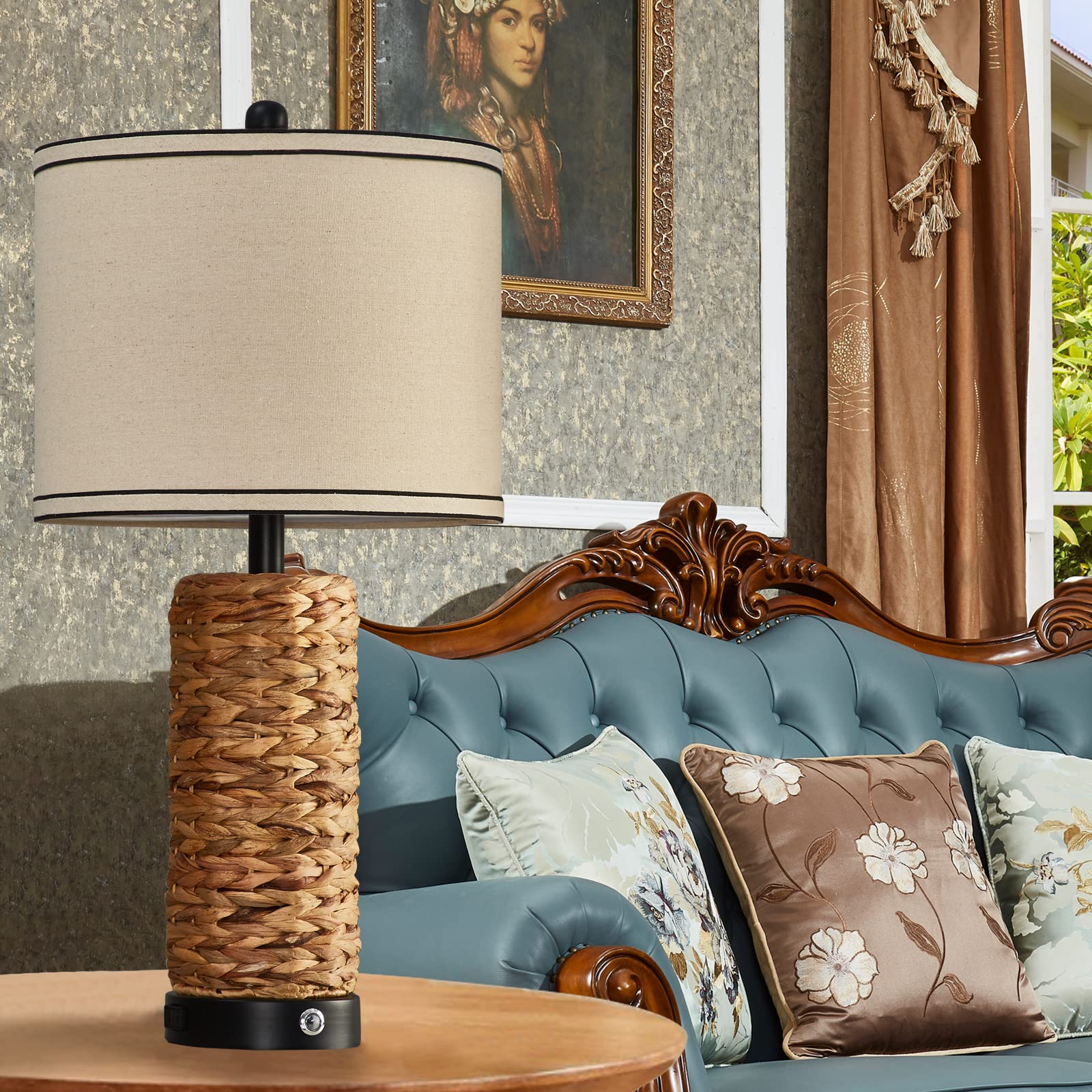 Bulbs included with GyroVu seagrass lamp set for instant use