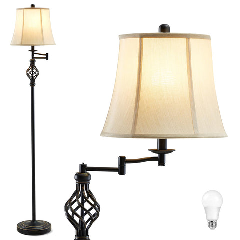GyroVu color temperature adjustable floor lamp with long arm for chair-side reading