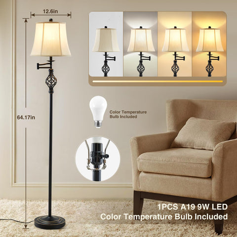 GyroVu LED bulb included with color temperature options for warm, natural, or daylight light