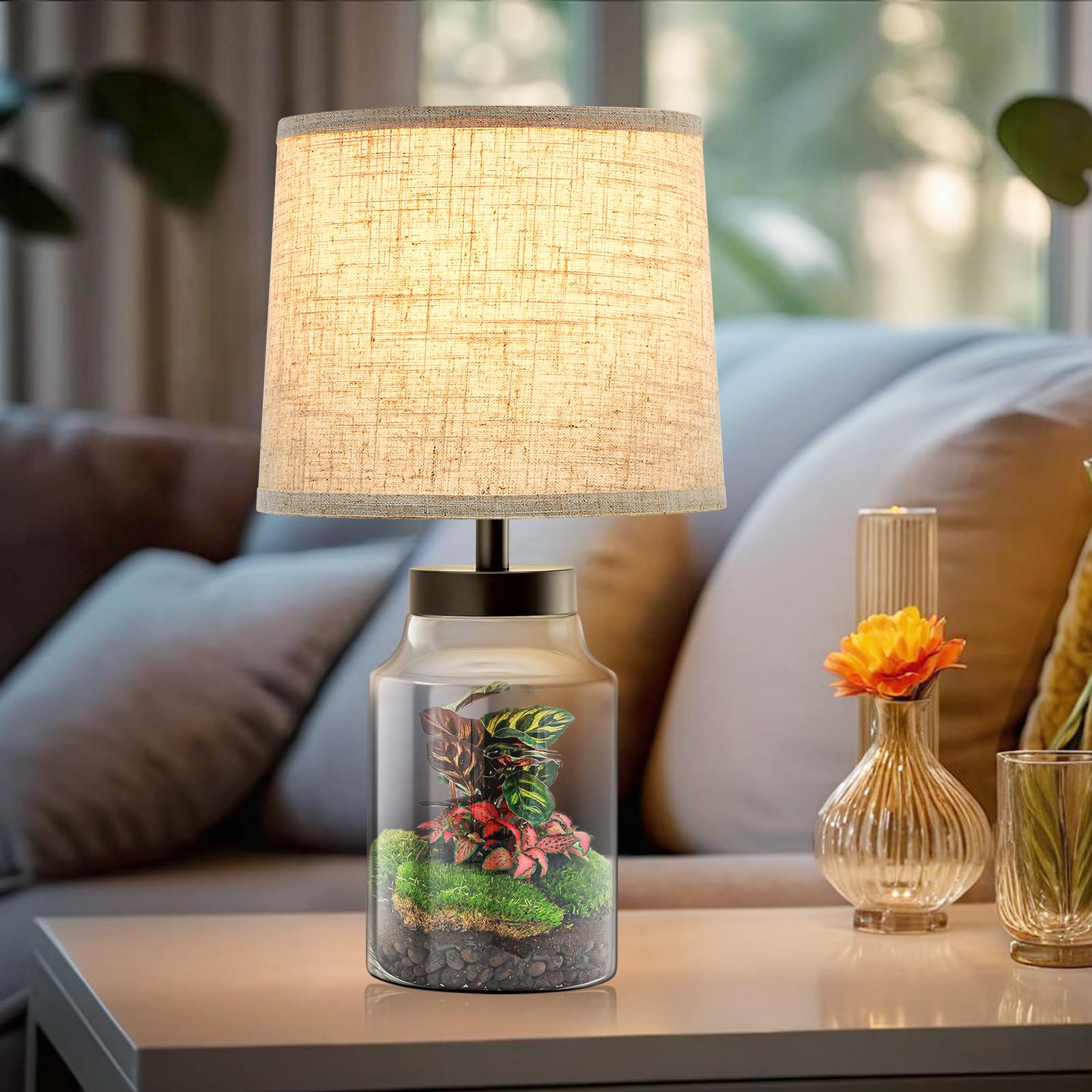 GyroVu fillable lamps ready for seashells, ornaments, or dry flowers.