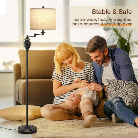 GyroVu easy-assembly floor lamp can be set up in minutes.