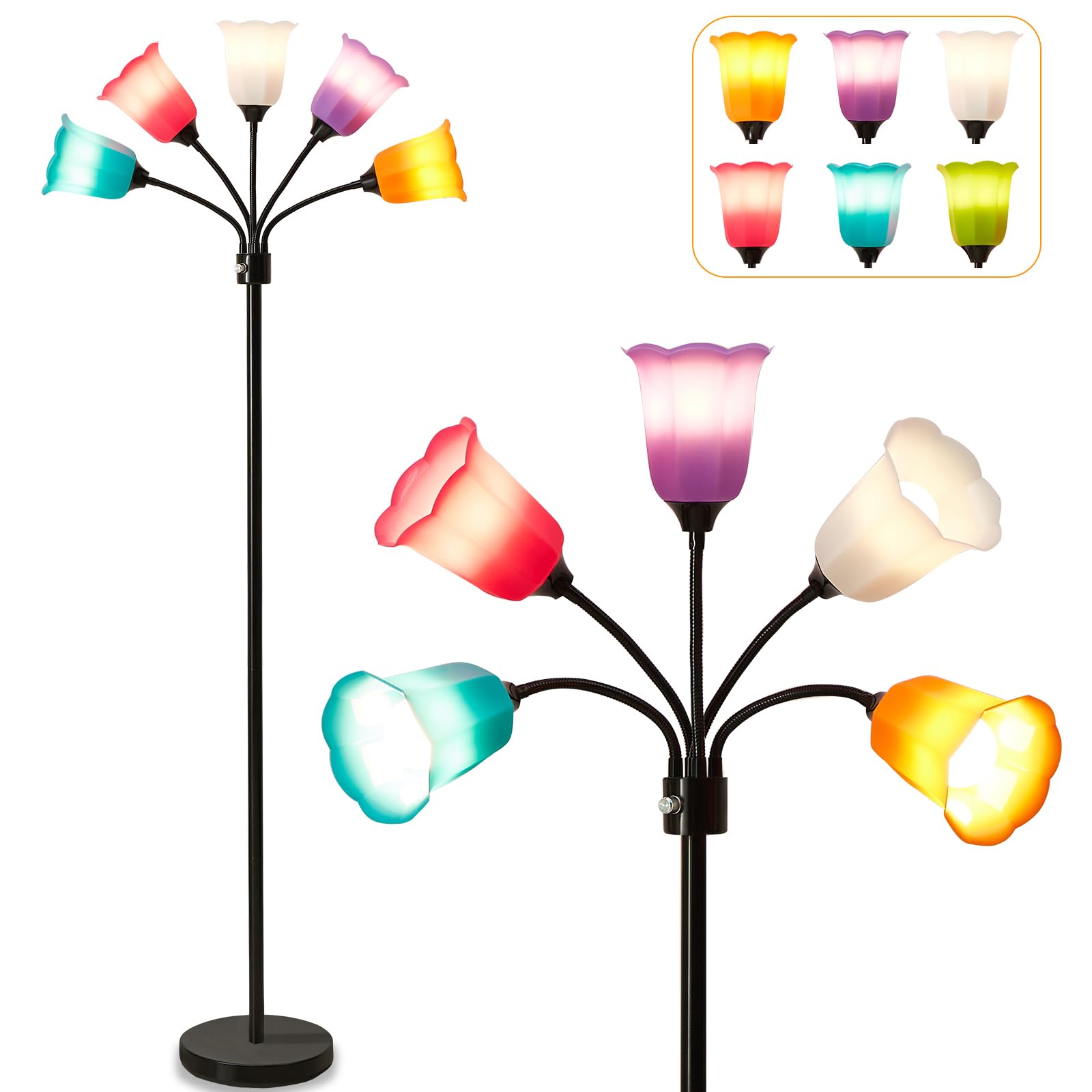GyroVu Medusa floor lamp with five adjustable arms for versatile lighting in any room.