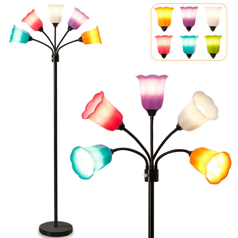 GyroVu Medusa floor lamp with five adjustable arms for versatile lighting in any room.