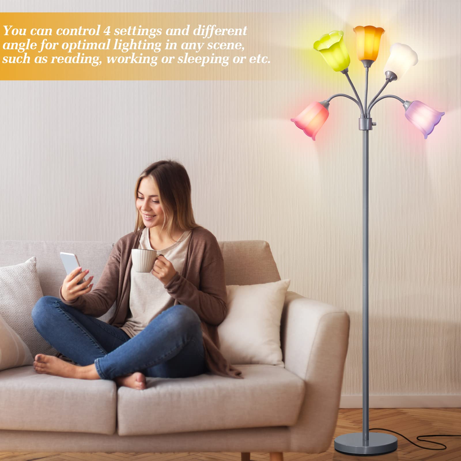 GyroVu Medusa lamp features a heavy base and metal pole for stability.
