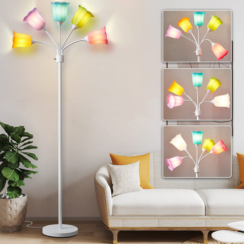 GyroVu Medusa LED floor lamp with adjustable arms for versatile lighting.