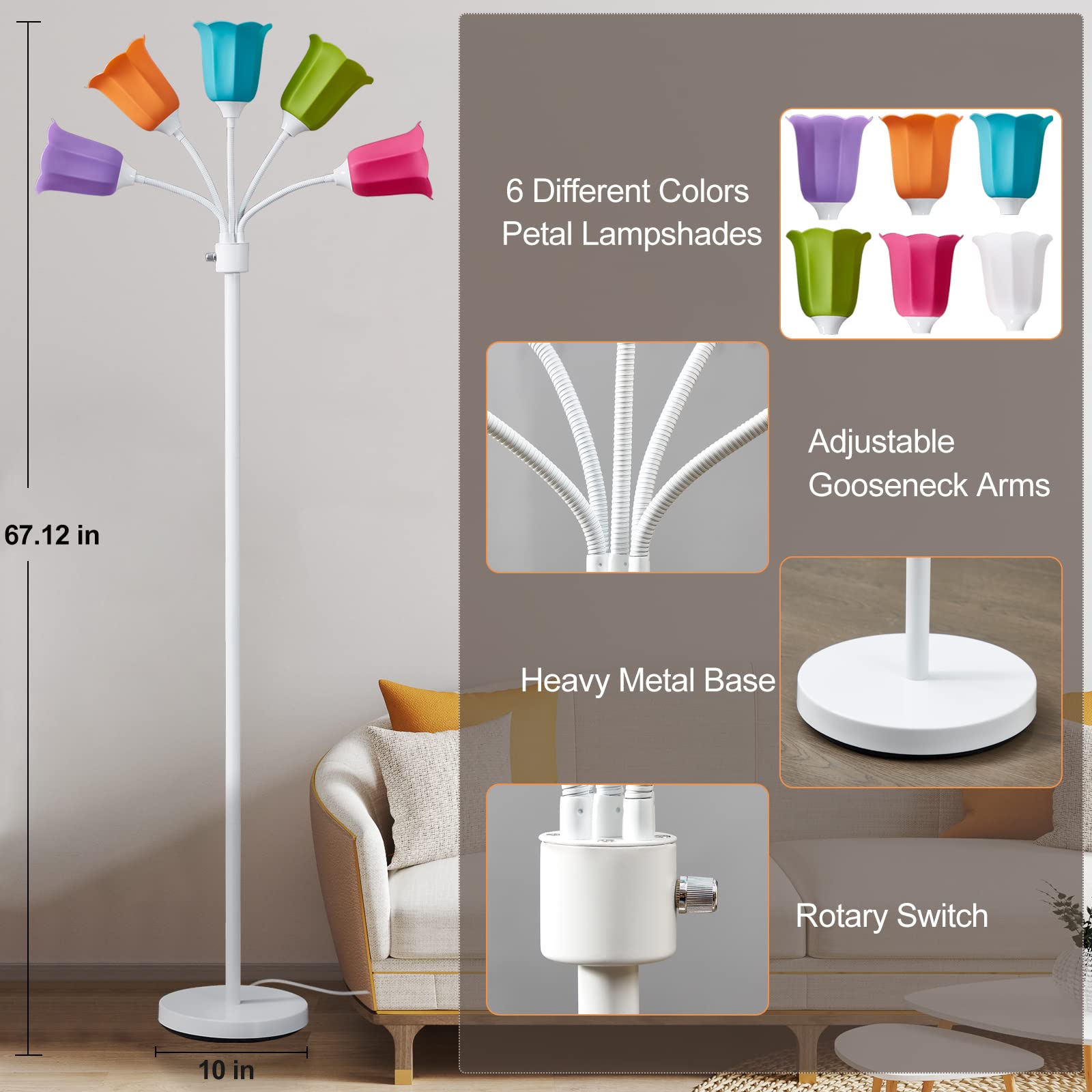 GyroVu Medusa in a bedroom creates cozy reading and relaxation light.