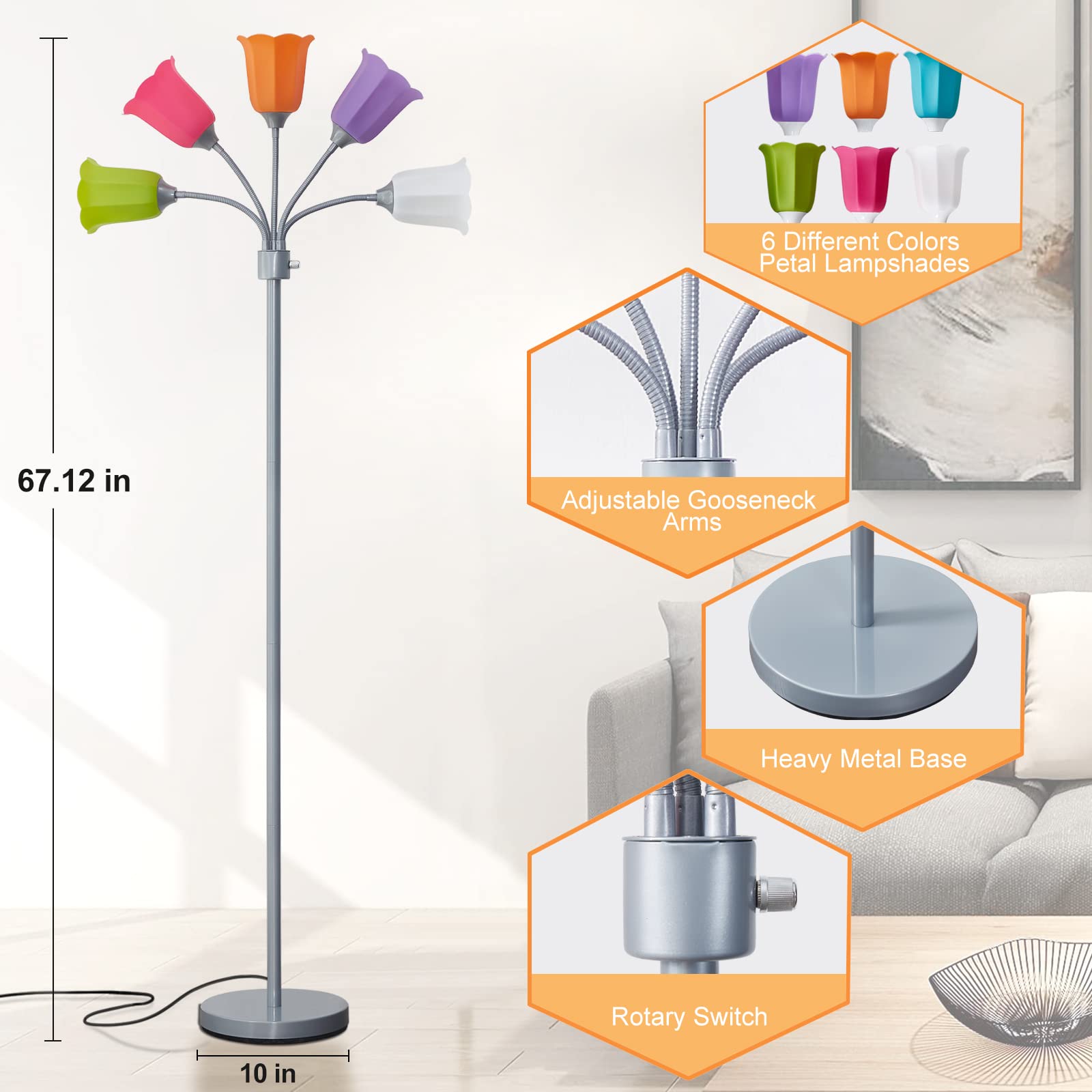 GyroVu Medusa lamp creates ambient lighting for living rooms.